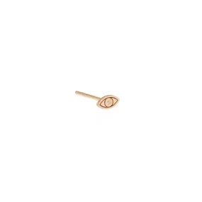 14k Midi Bitty Single Diamond Evil Eye Stud