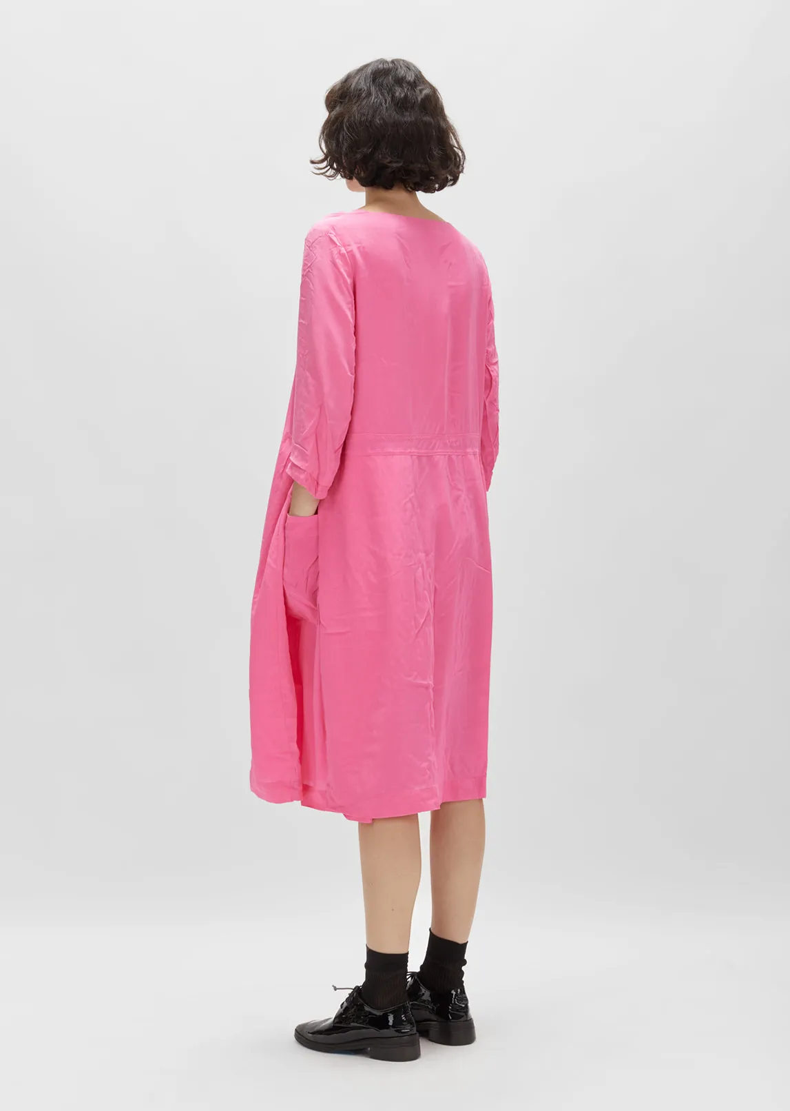 3/4 Sleeve Deep Pleat Dress