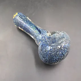 4 Blue Bubble Fusion Frit Hand Pipe