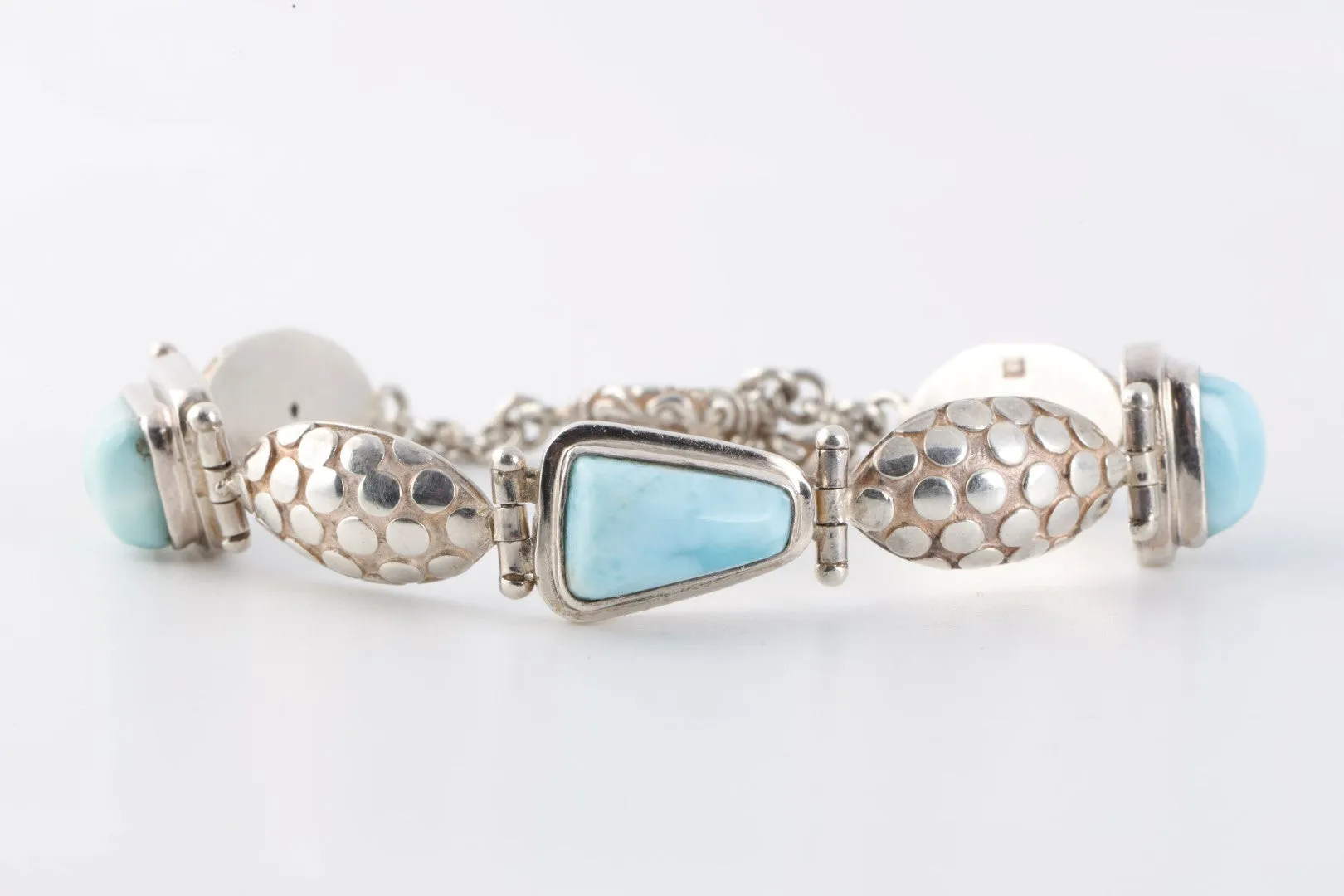 7" 925 Silver Larimar Toggle Bracelet (30.55g.)