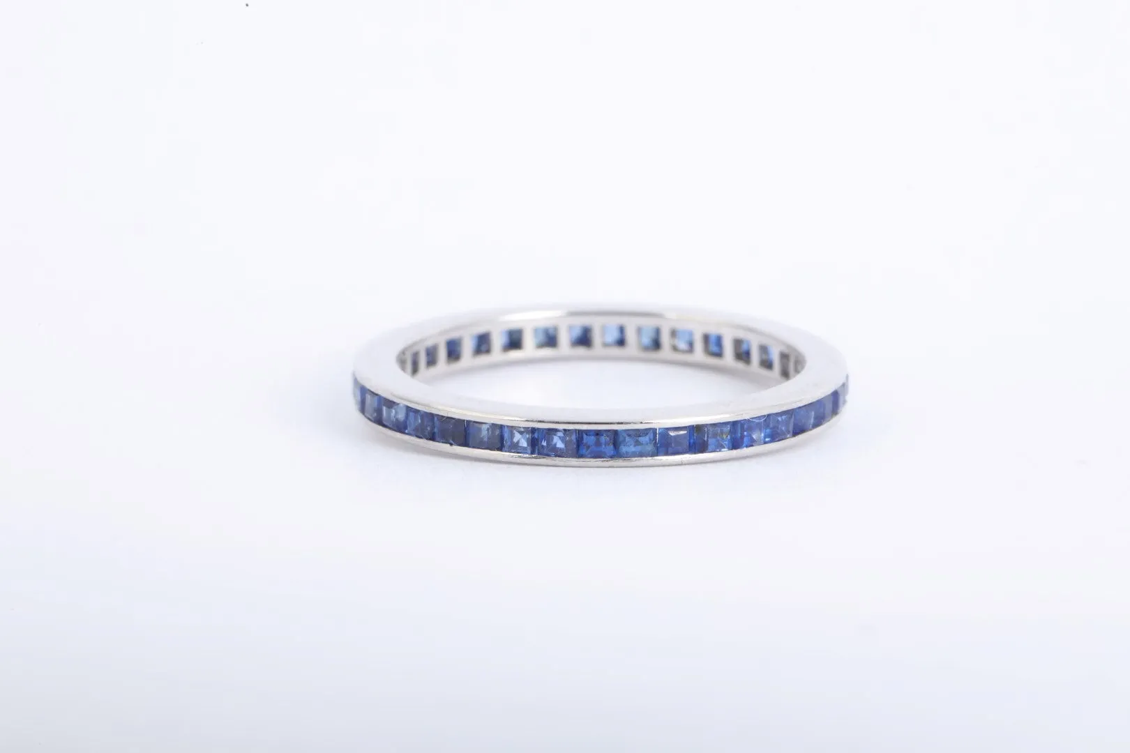 950 Platinum 0.38tcw Sapphire Eternity Band Ring Size 7.5 (2.47g.)