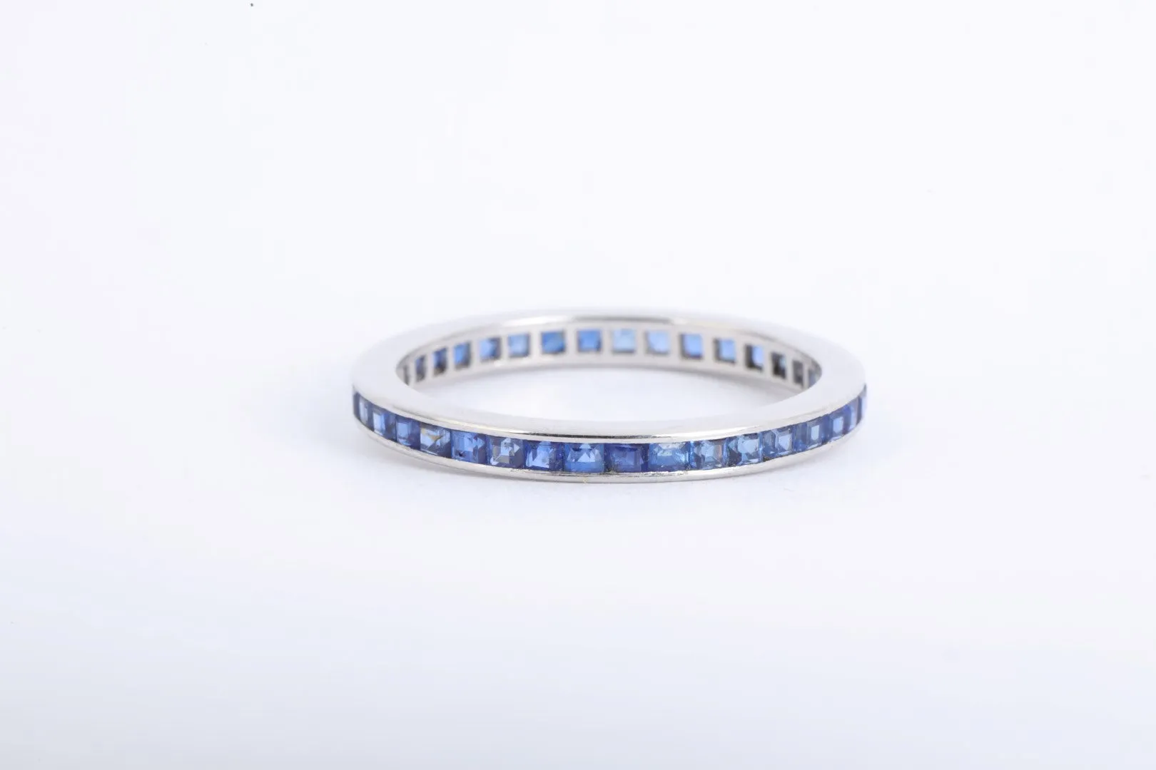 950 Platinum 0.38tcw Sapphire Eternity Band Ring Size 7.5 (2.47g.)