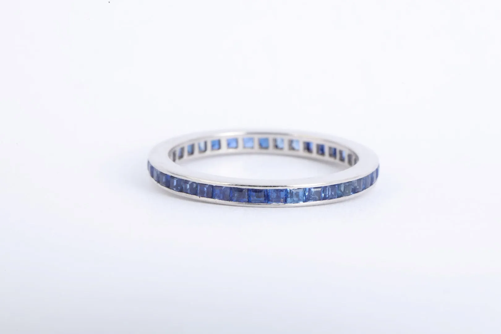 950 Platinum 0.38tcw Sapphire Eternity Band Ring Size 7.5 (2.47g.)