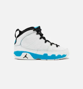 Air Jordan 9 Retro Powder Blue Preschool Lifestyle Shoe - Summit White/Black/Powder Blue