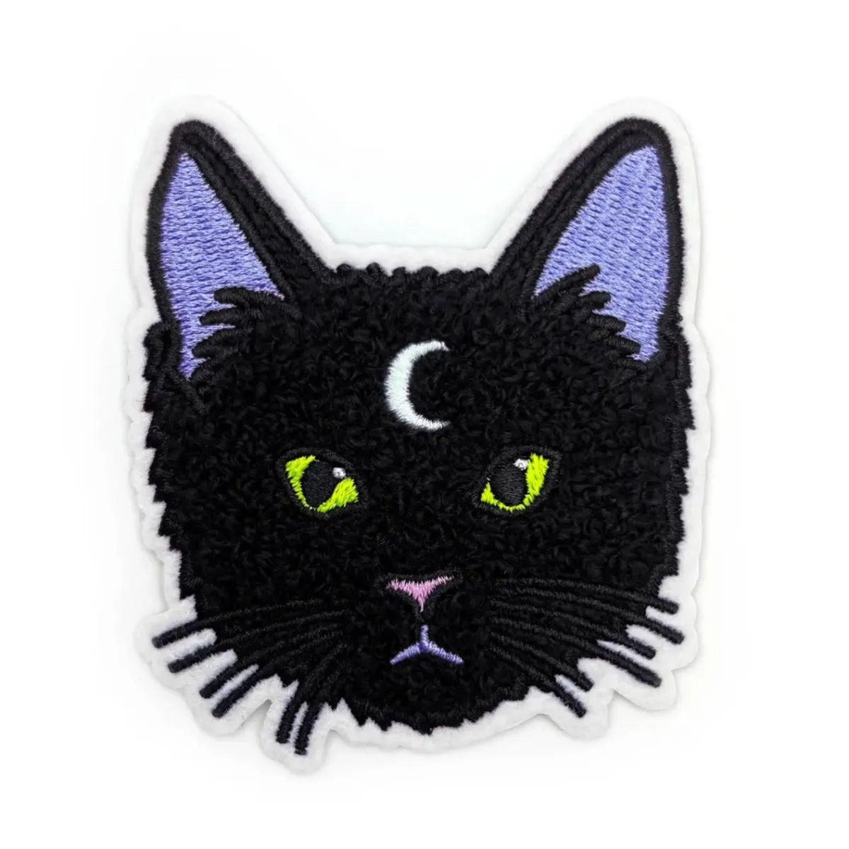 Band of Weirdos | Fuzzy Moon Cat Iron On Patch