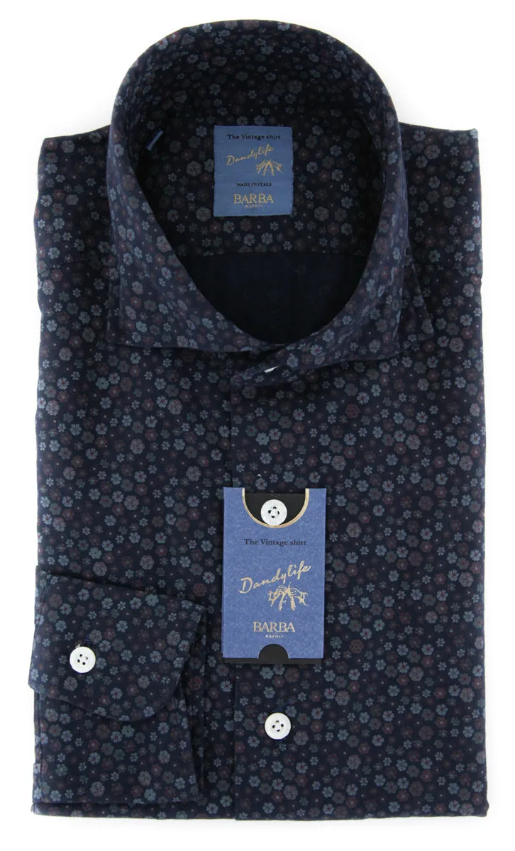 Barba Napoli Dark Blue Shirt - Extra Slim