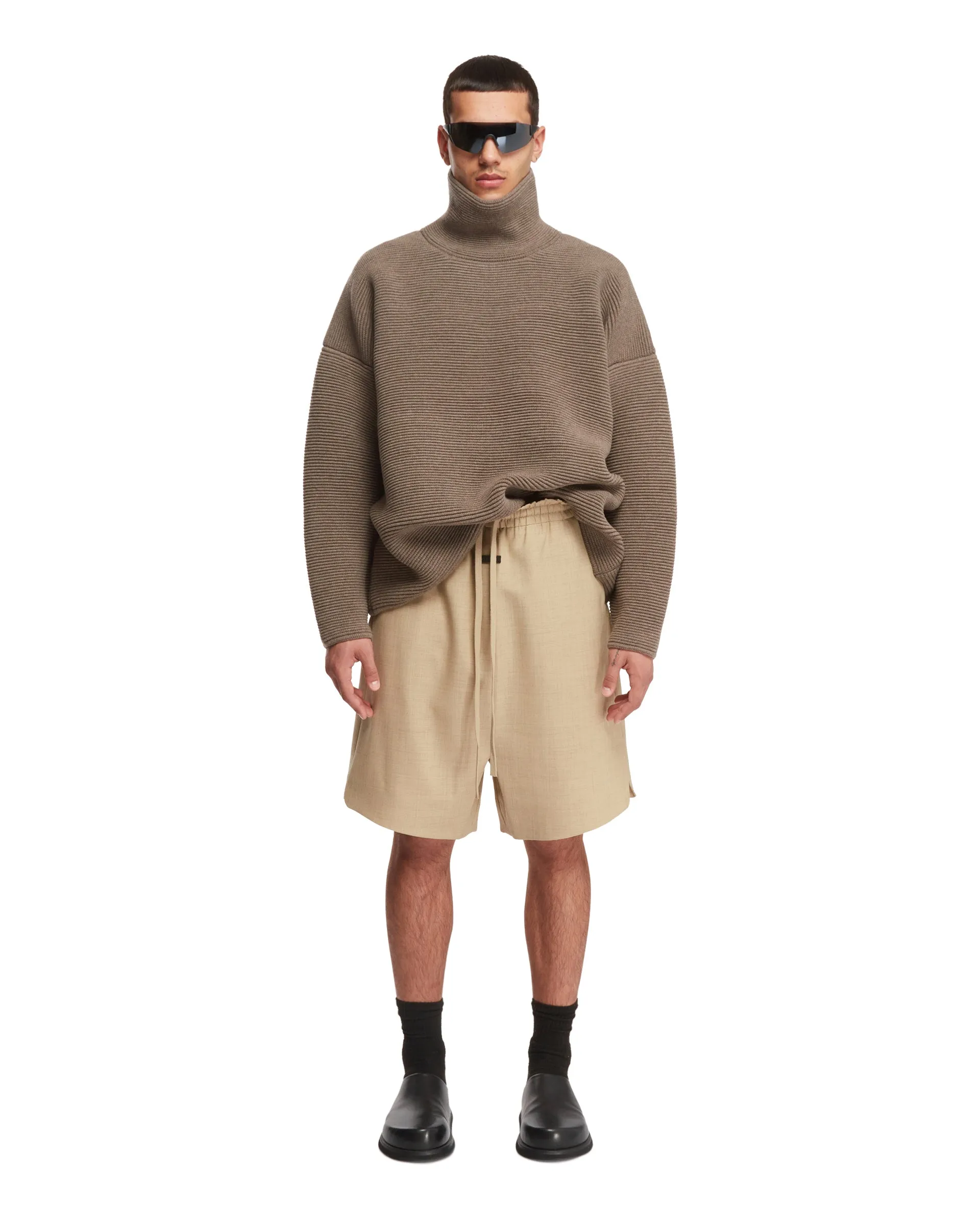 Beige Wool Shorts