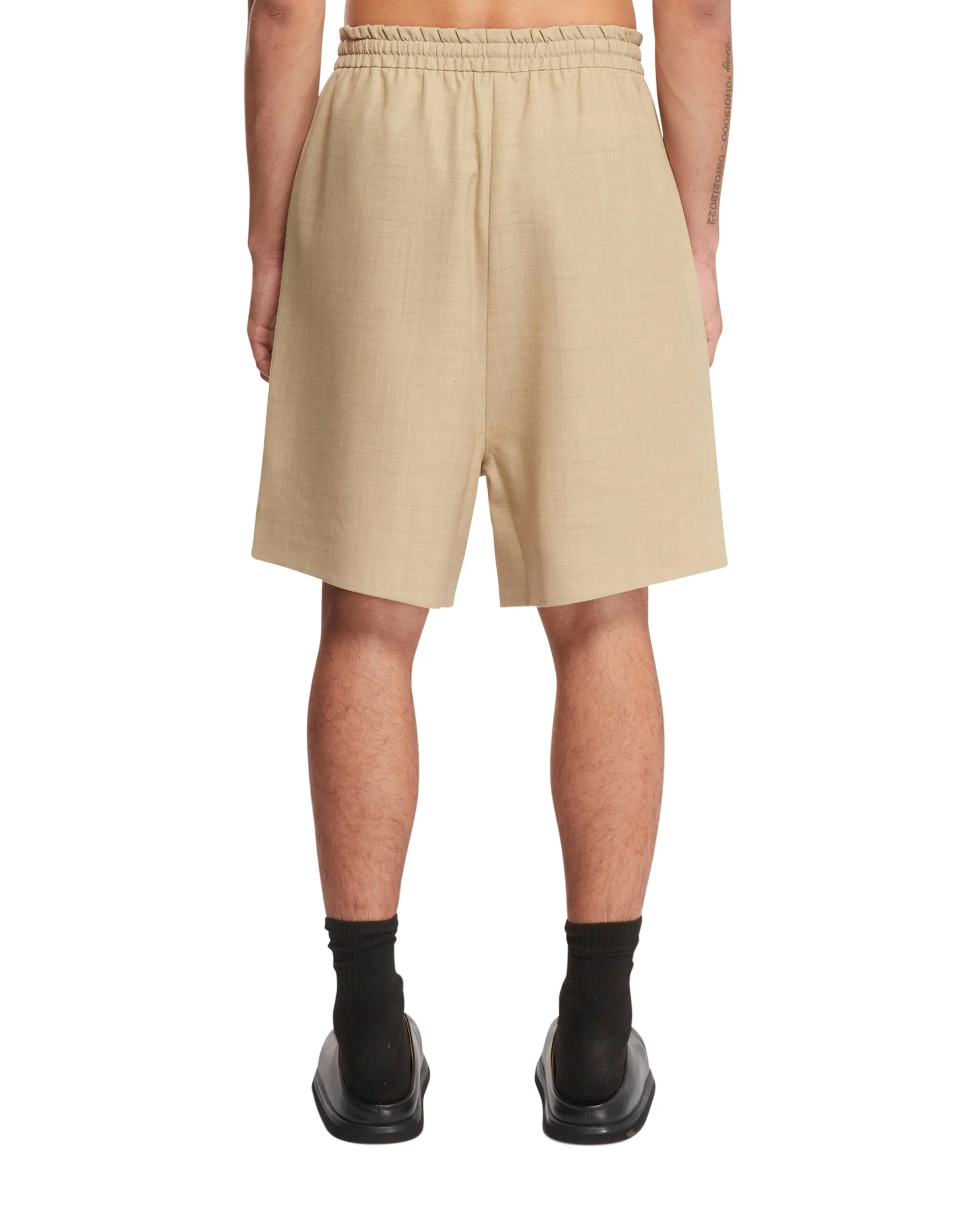 Beige Wool Shorts