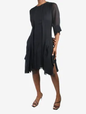 Black sheer-sleeved dress - size FR 42