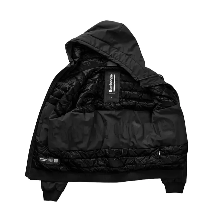 Bomboogie padded bomber jacket with hood for men JM8073TNSR3 90 black