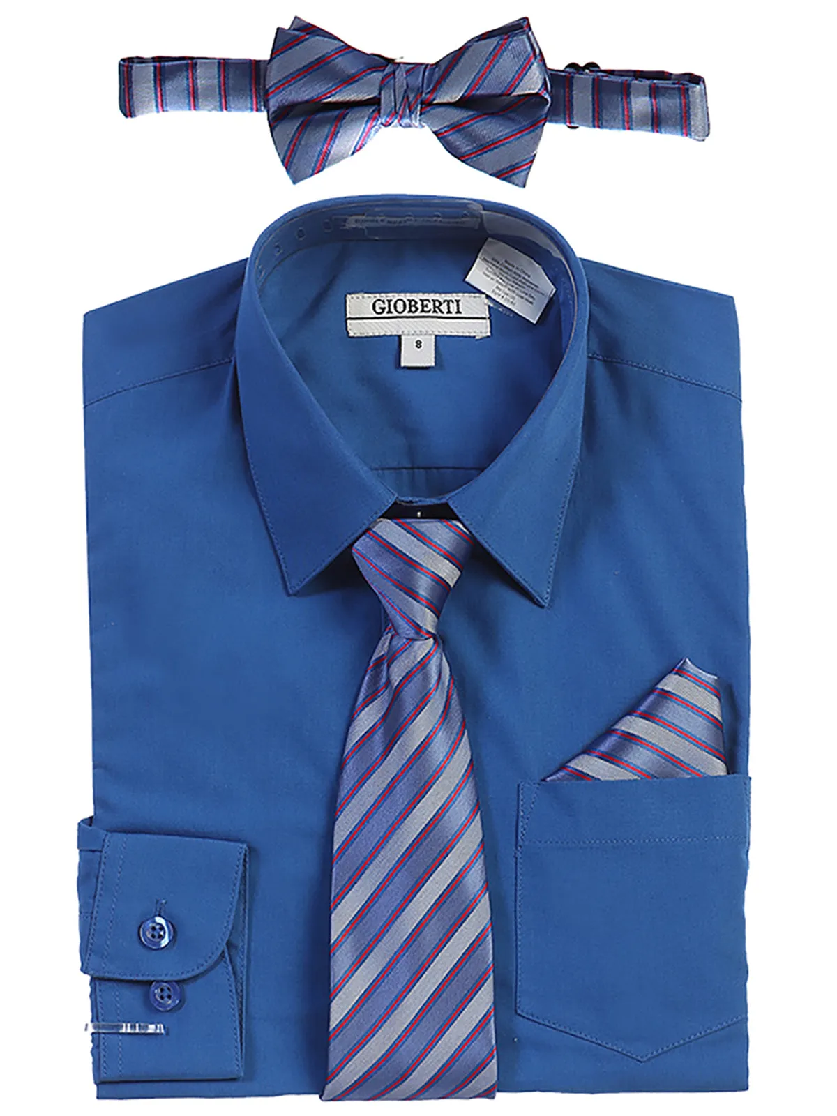 Boy's (8-18) Shirt w/ Stripe Tie Set