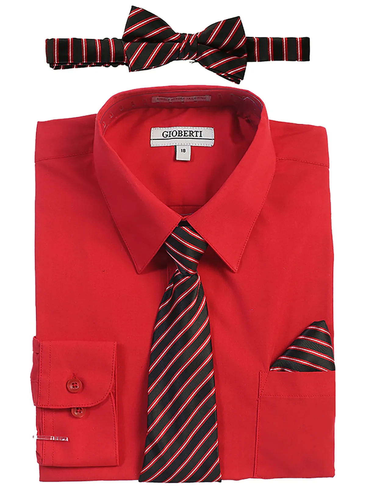 Boy's (8-18) Shirt w/ Stripe Tie Set