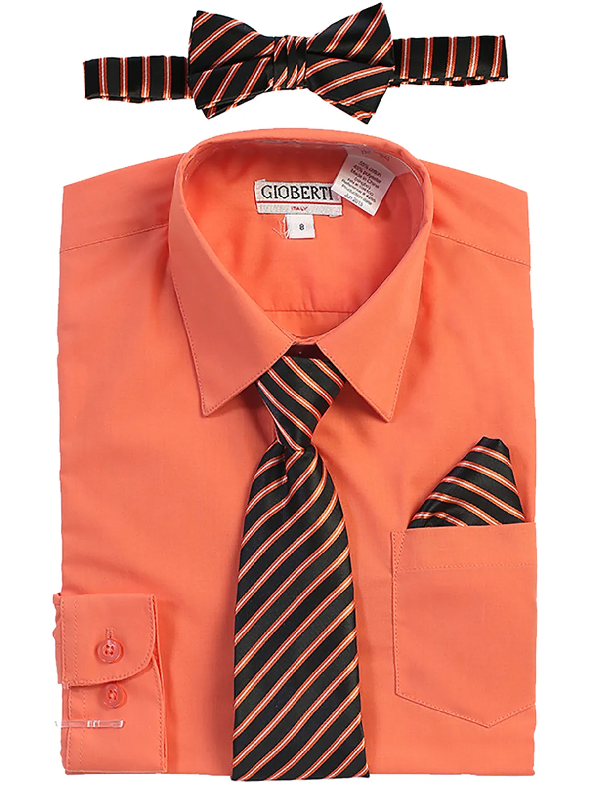 Boy's (8-18) Shirt w/ Stripe Tie Set