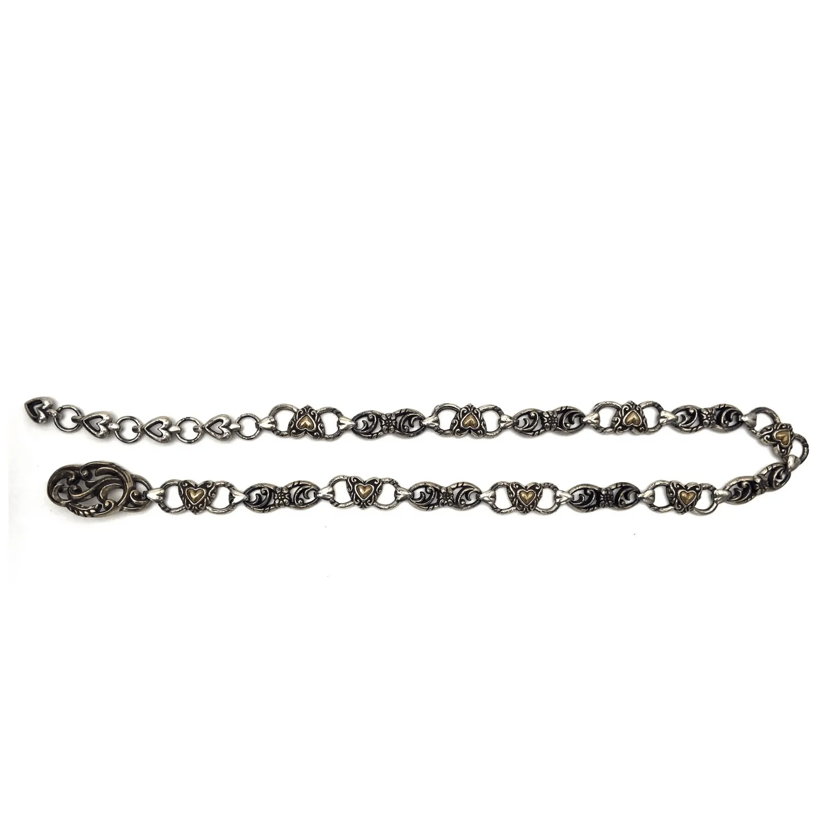 BRIGHTON Silver Heart Chain Belt