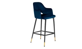 Britten Velvet Bar Stool Navy Blue