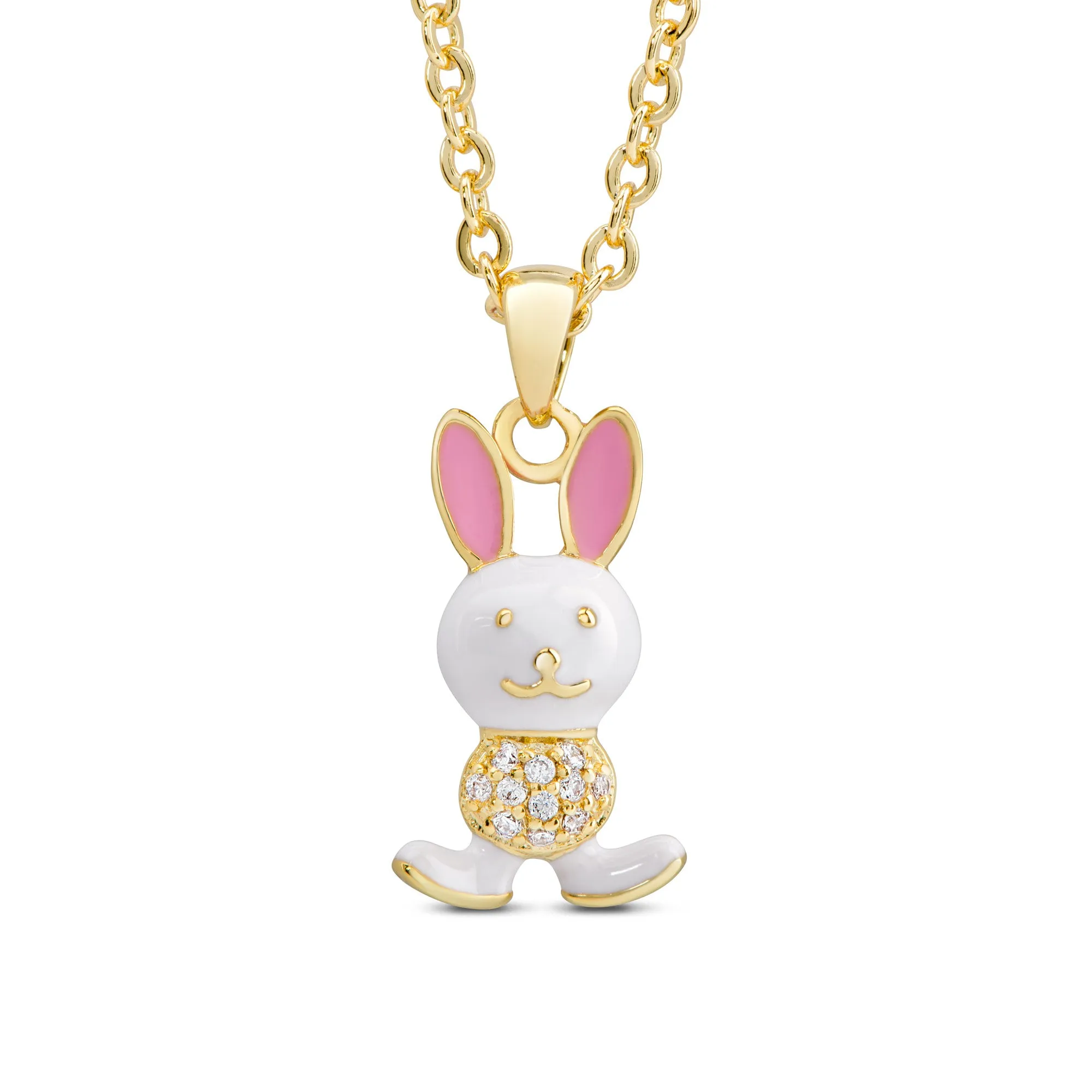 Bunny Rabbit Necklace with CZ