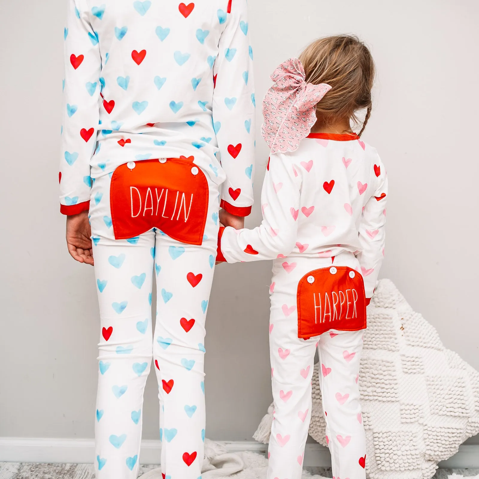 Buttflap Pajamas - Pink Hearts