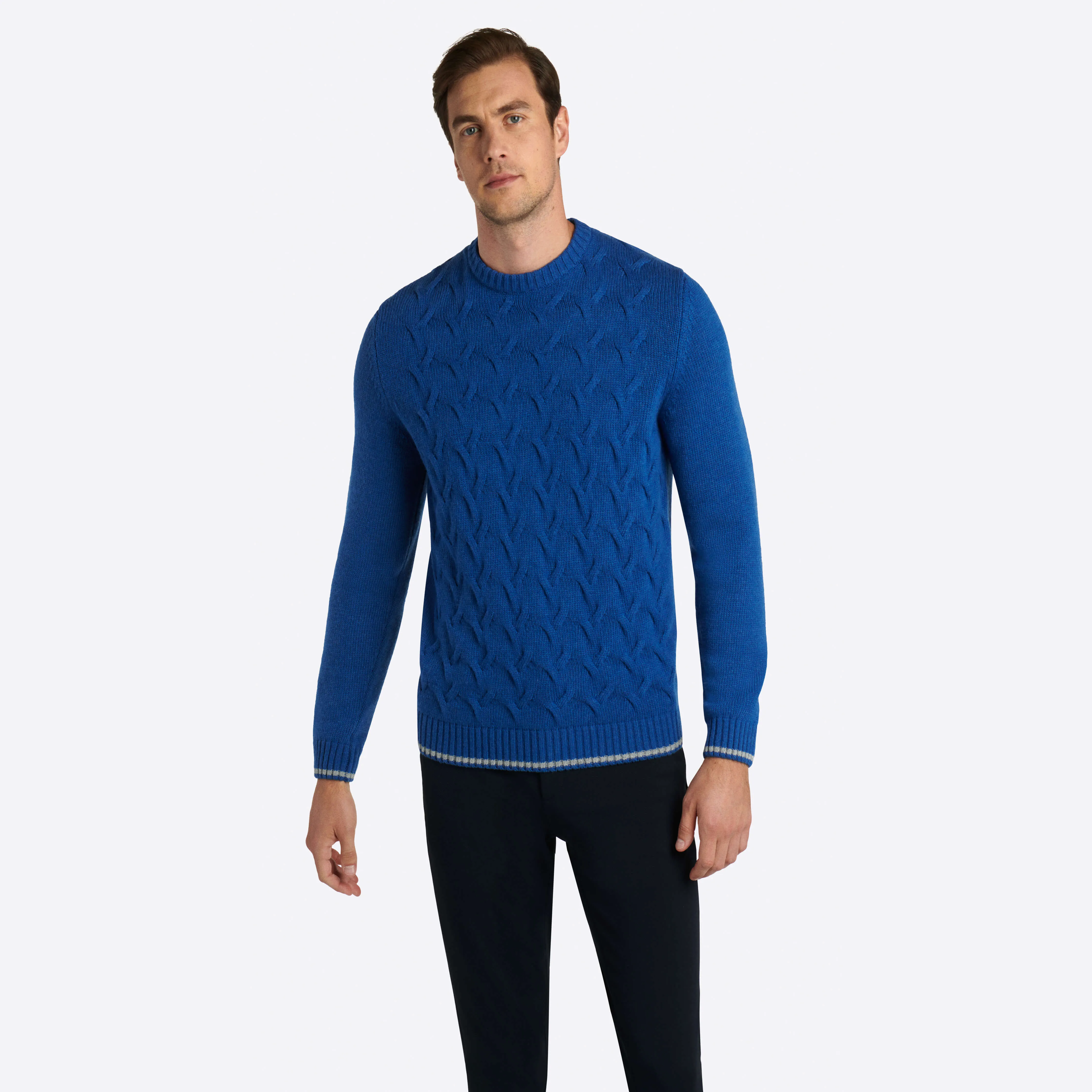 Cable Knit Crew Neck Sweater