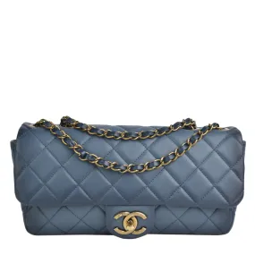 CC Crown Flap Lambskin in Ombre Blue