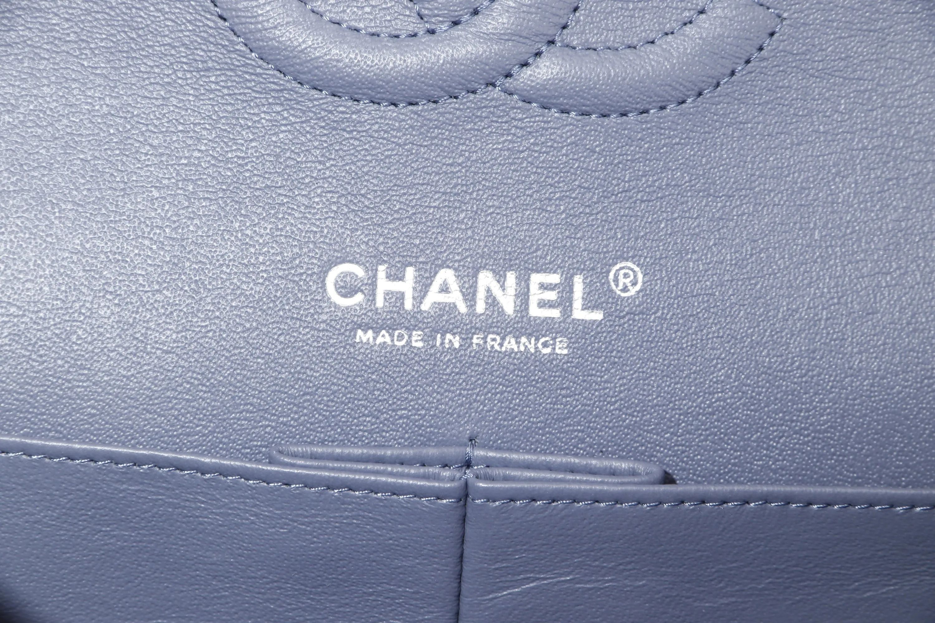 CHANEL CLASSIC FLAP (1583xxxx) MEDIUM LILAC LAMBSKIN SILVER HARDWARE, WITH CARD, DUST COVER & BOX