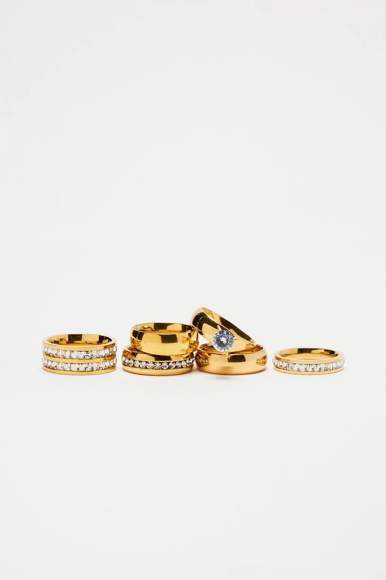 Charmed By Me 6 Piece Ring Set - Gold