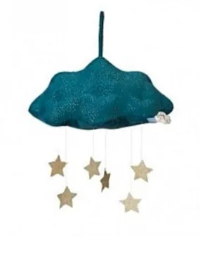 Cloud Corduroy Blue With Stars Wall Hanging