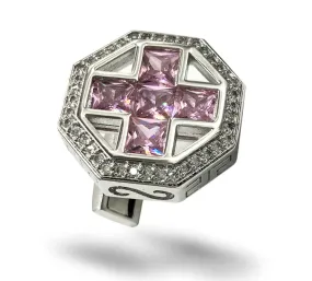 cufflink cross pink