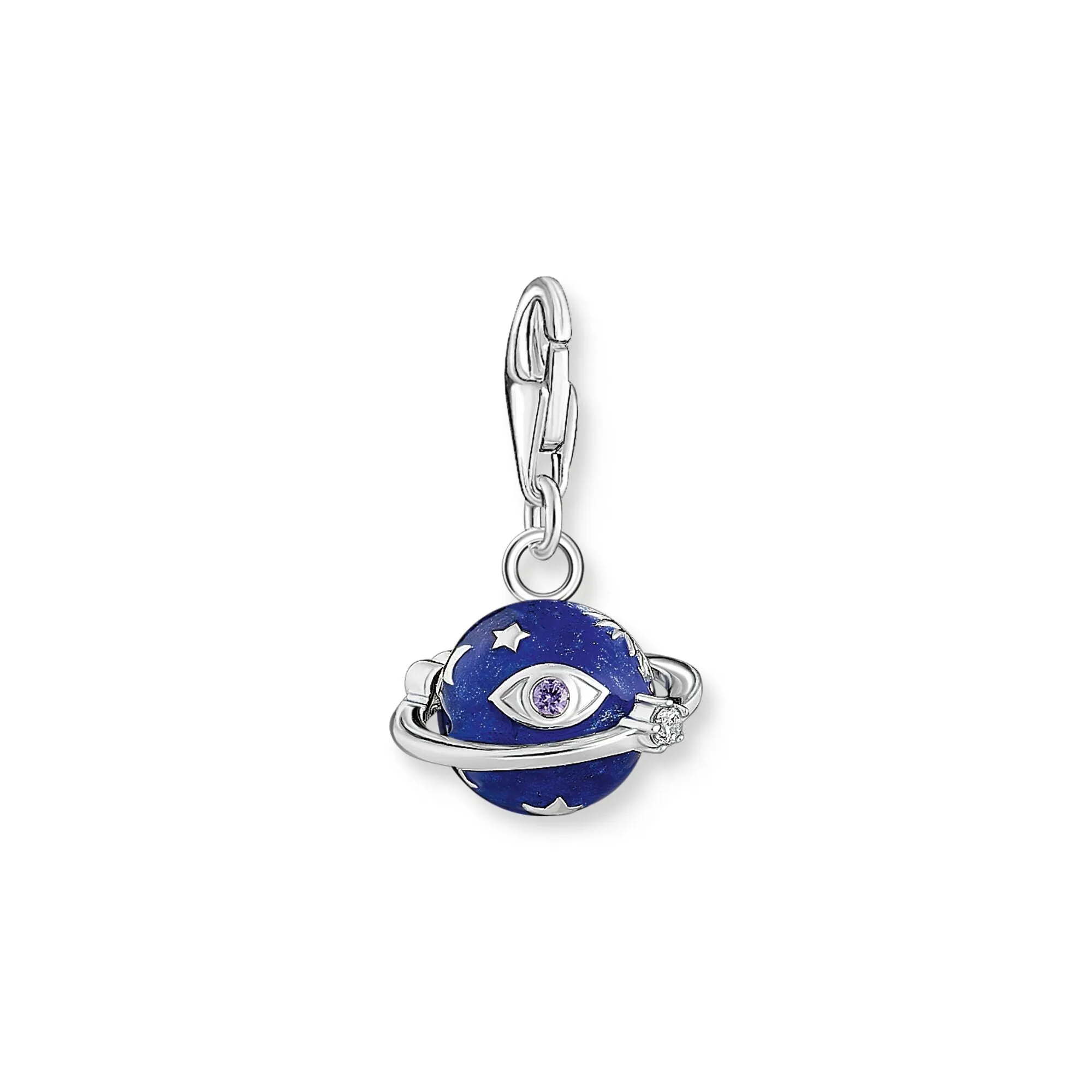 Dark Blue Saturn Charm Pendant