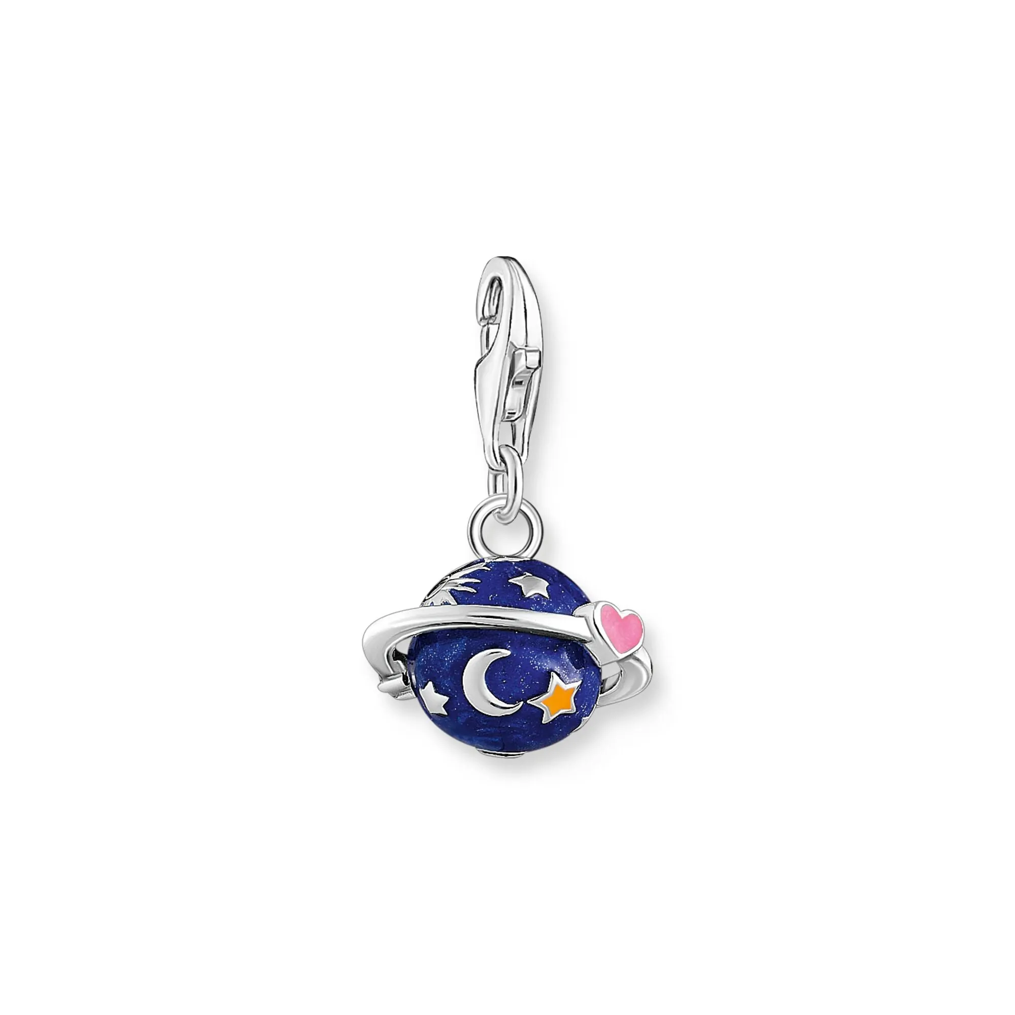 Dark Blue Saturn Charm Pendant