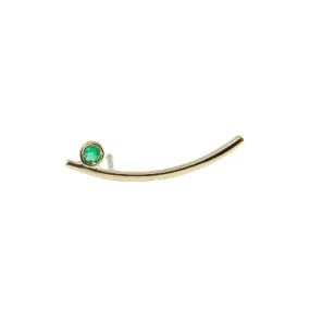 Emerald Long Curved Bar Stud (Single)