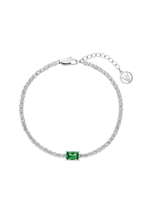 Emerald Tennis Bracelet Green Silver