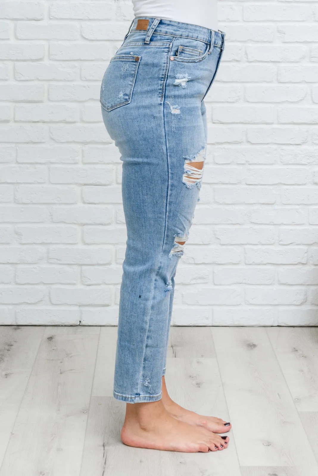 Florence High Waist Destroyed Boyfriend Jeans