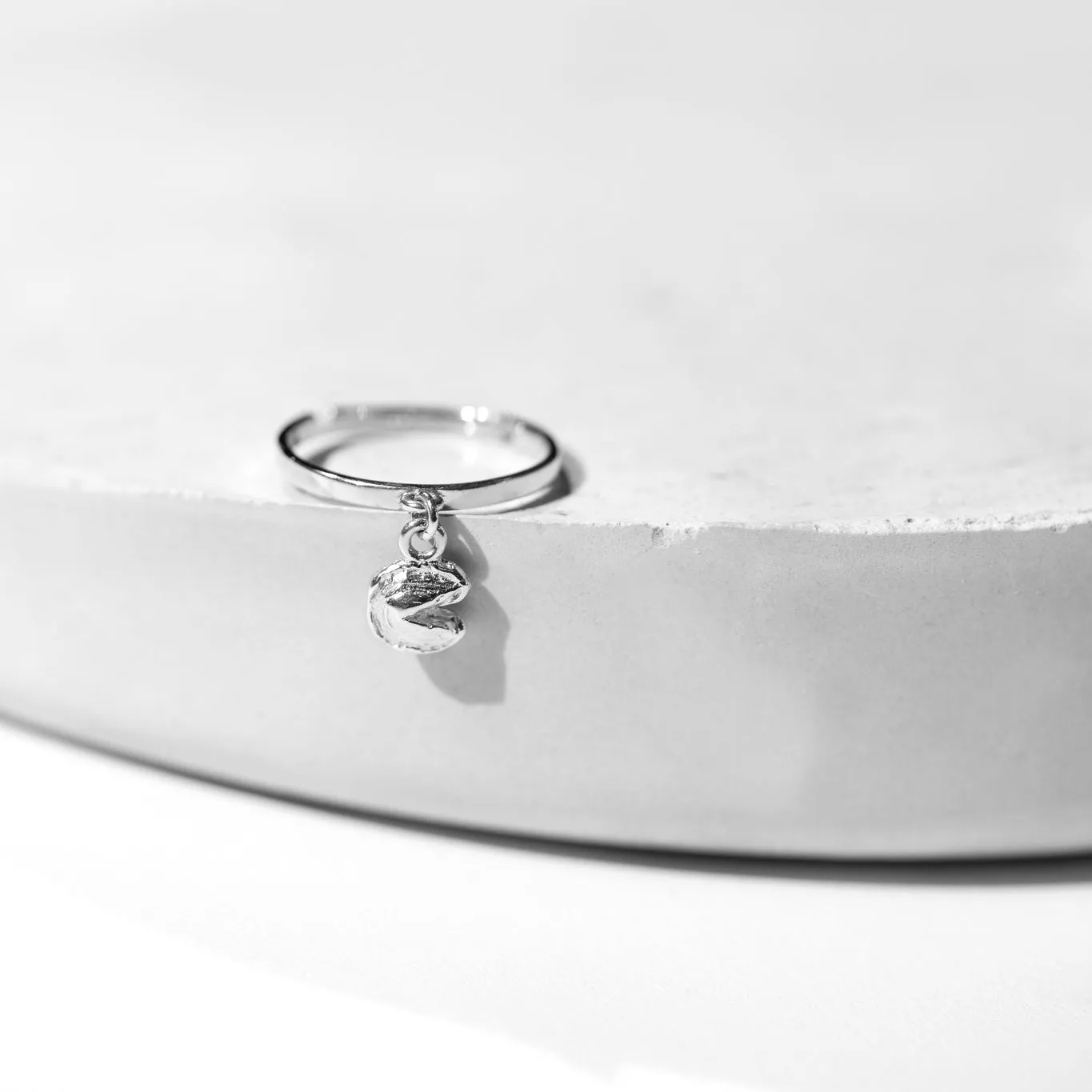 Fortune Cookie Charm Ring - Silver