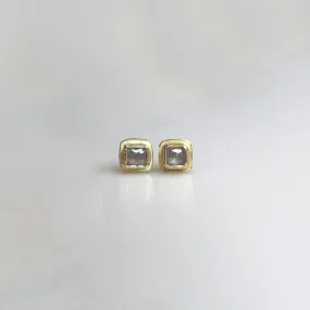 Grey square diamond studs