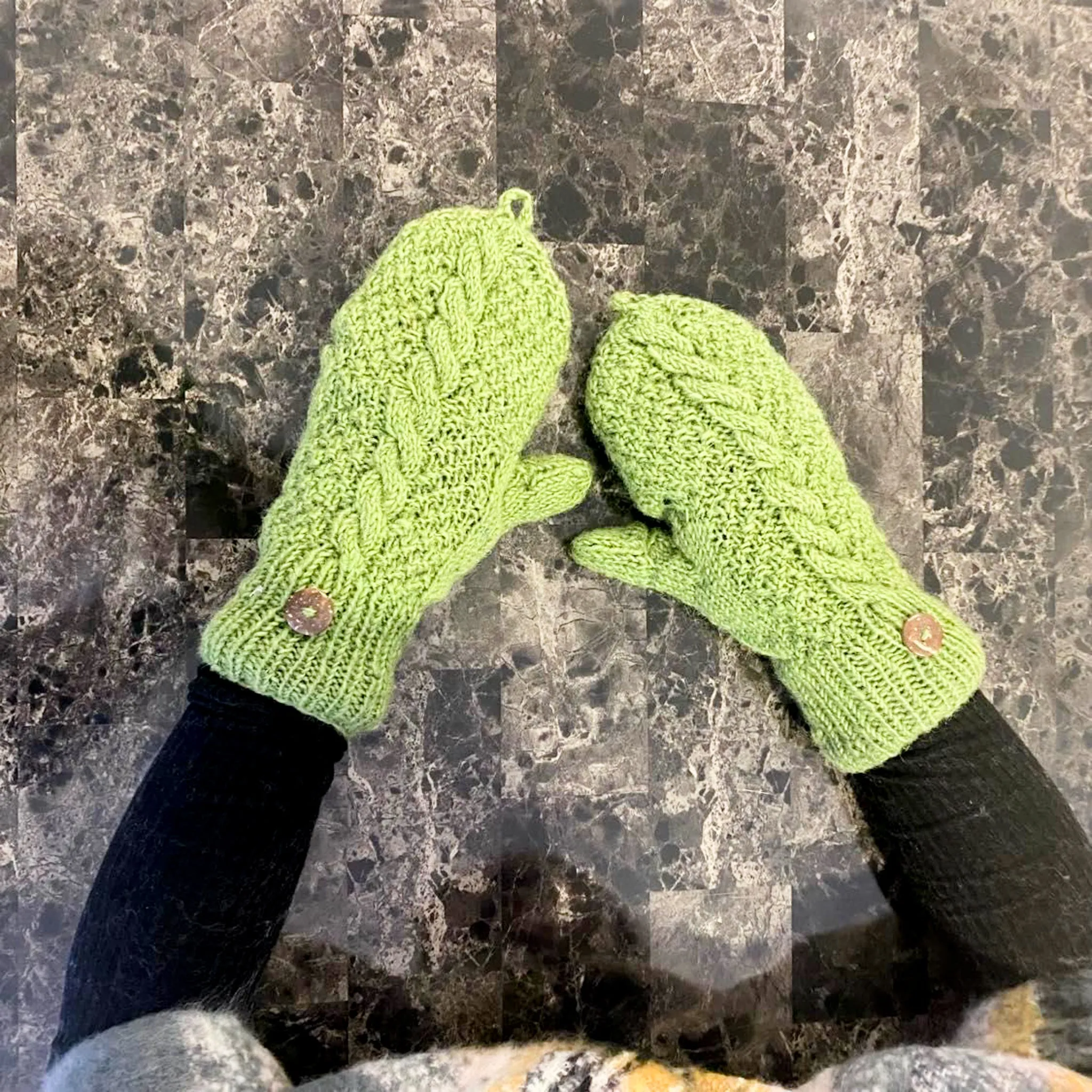 Hand Knitted Merino Wool Convertible Gloves/Mittens