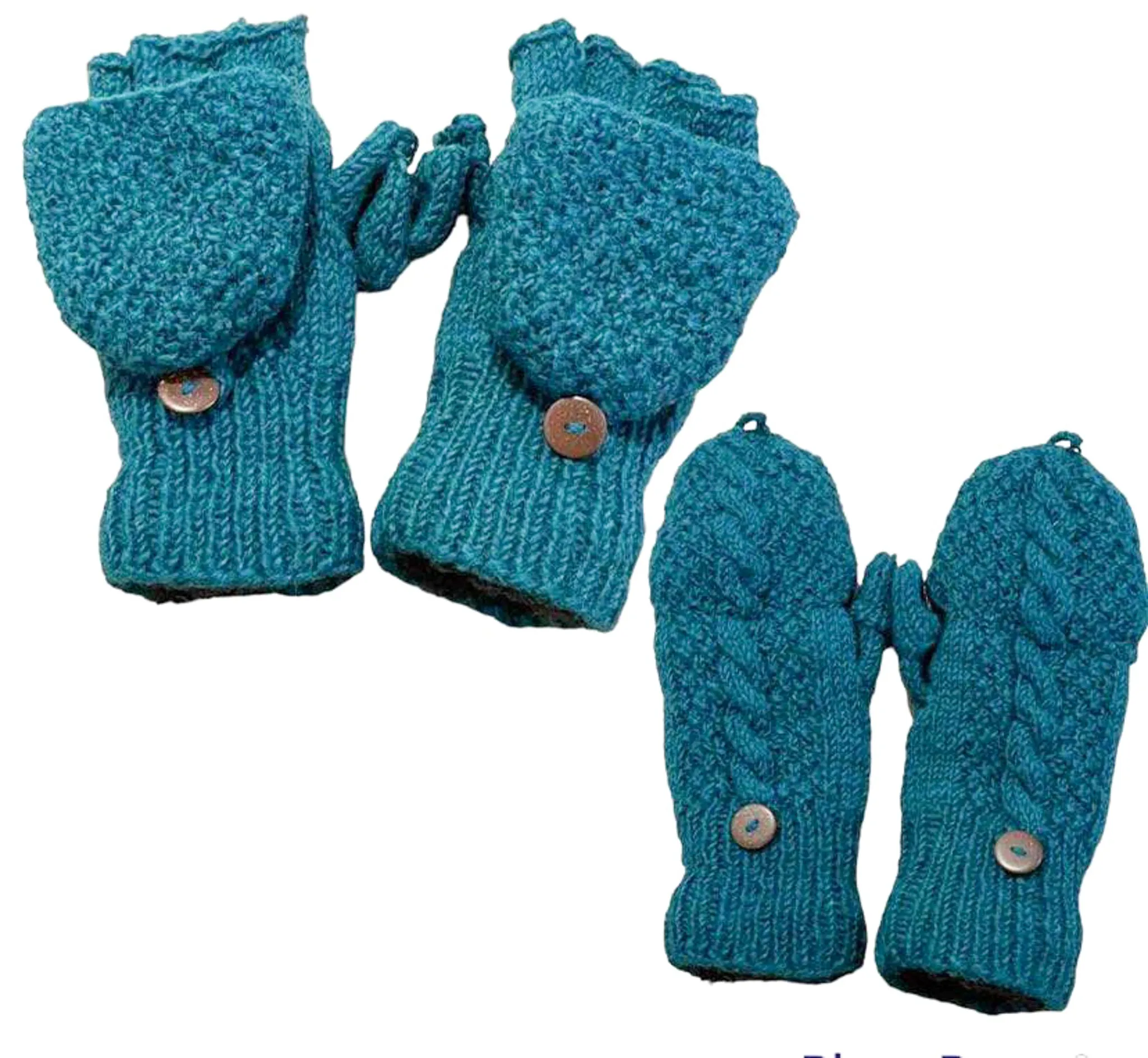 Hand Knitted Merino Wool Convertible Gloves/Mittens