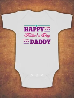 Happy 1st First Fathers Father's Day Baby Kids Body Suit Vest Girls