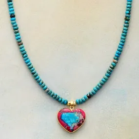 'Heart' Blue Jasper Pendant Necklace