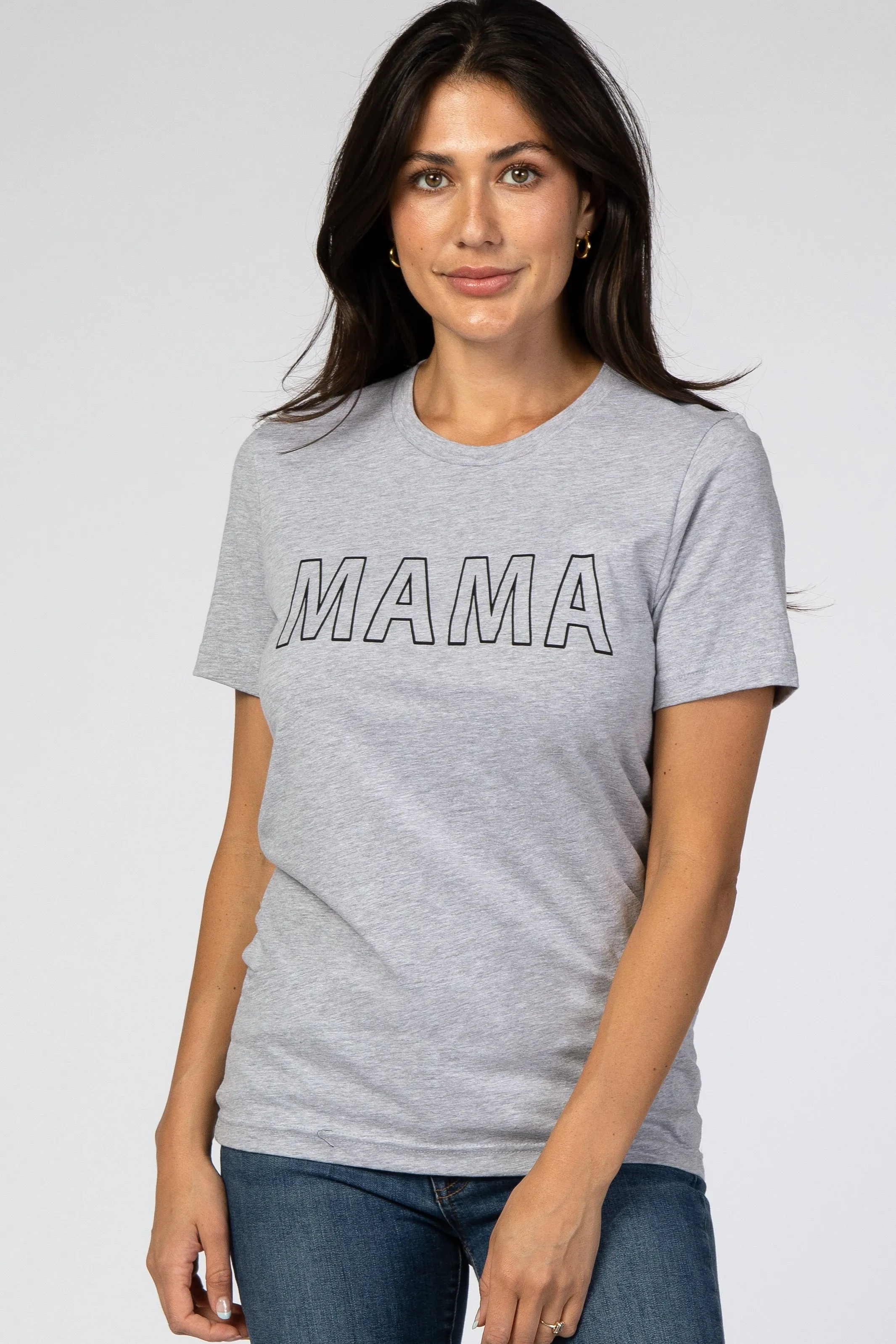 Heather Grey Short Sleeve Maternity Top