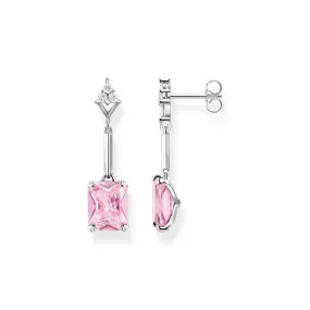 Heritage Pink Silver Drop Earrings