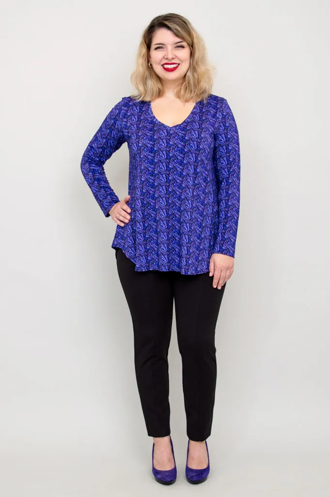 Jackie Long Sleeve, Midnight Leaves, Bamboo - Final Sale