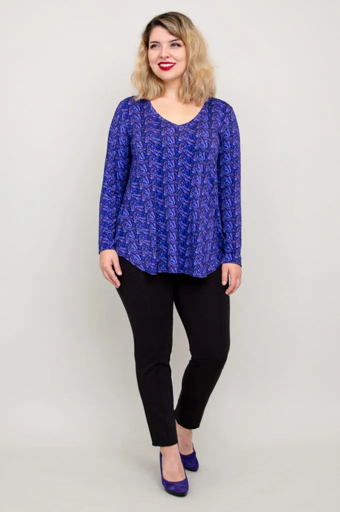 Jackie Long Sleeve, Midnight Leaves, Bamboo - Final Sale