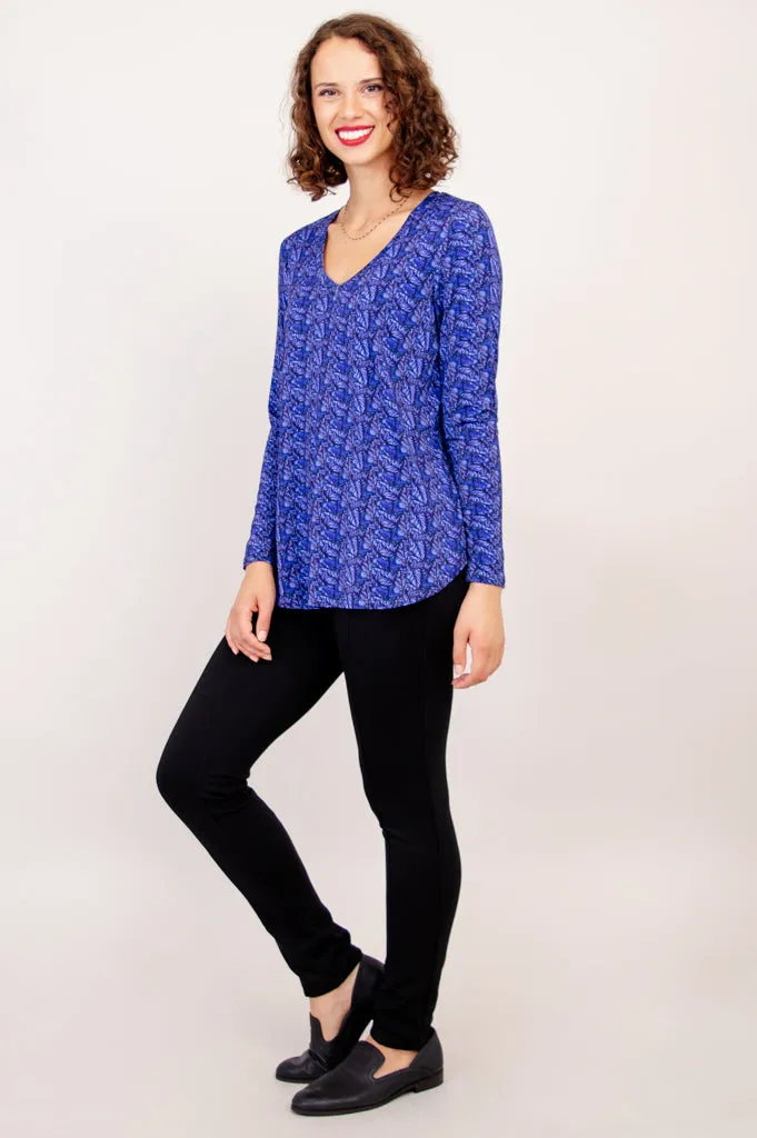 Jackie Long Sleeve, Midnight Leaves, Bamboo - Final Sale