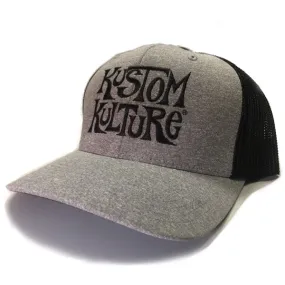 KUSTOM KULTURE - SNAP BACK TRUCKER HAT HEATHER GREY/BLACK