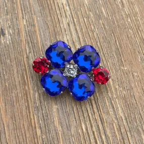 Lola Crystal Stock Pin - Majestic Blue & Scarlet