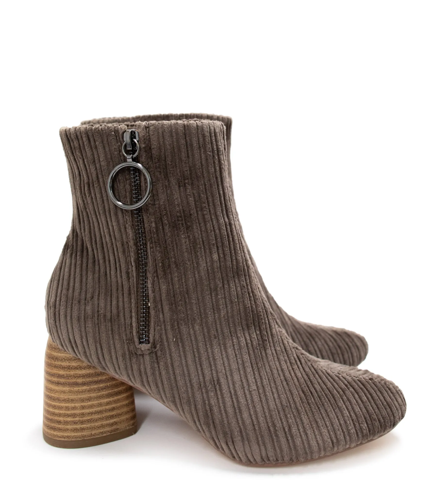 Menlee Corduroy Ankle Boots in Taupe