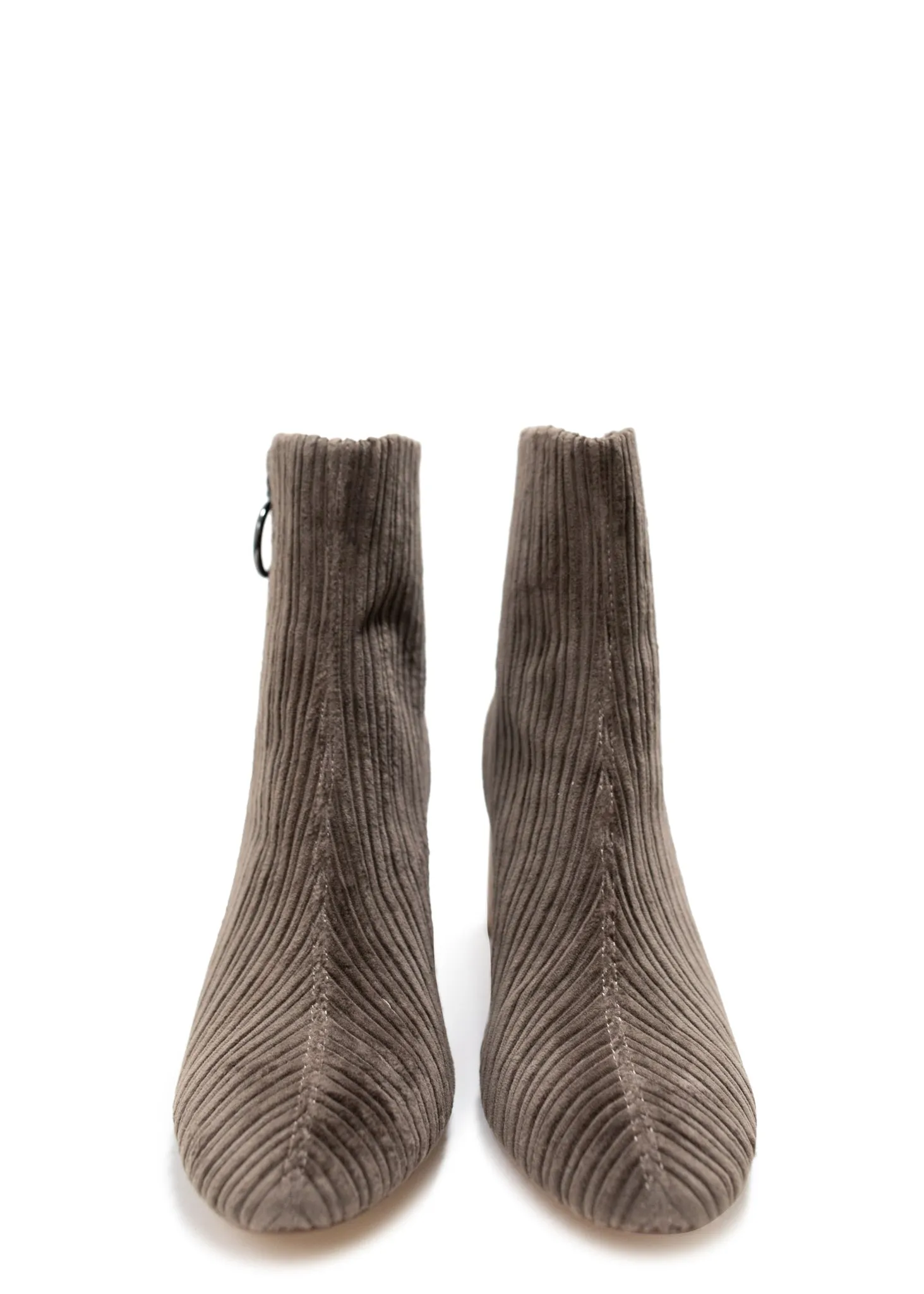 Menlee Corduroy Ankle Boots in Taupe