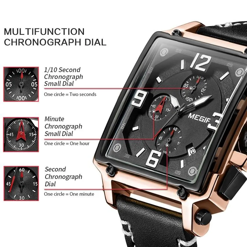 MGR™ Men's Stylish Leather Business Watch