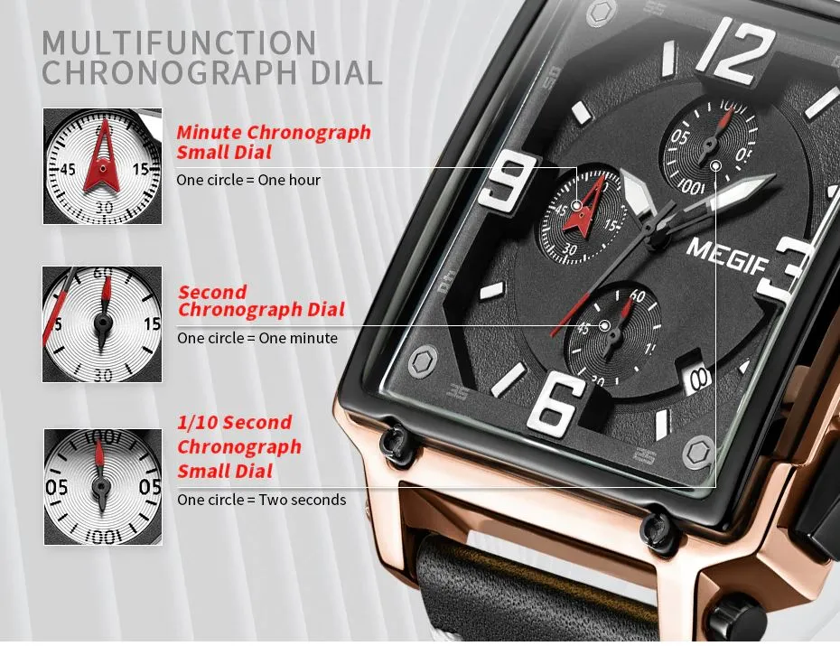 MGR™ Men's Stylish Leather Business Watch