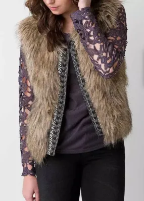 Miss Me Fur Vest (Brown)